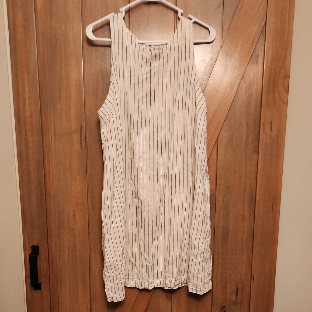 NWT A New Day Black and White Striped Shift Dress With Pockets